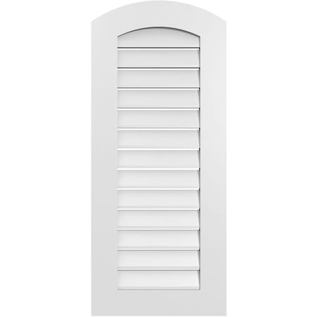 Ekena Millwork Arch Top Surface Mount PVC Gable Vent: Non-Functional, w/ 3-1/2"W x 1"P Standard Frame, 18"W x 40"H GVPAR18X4001SN